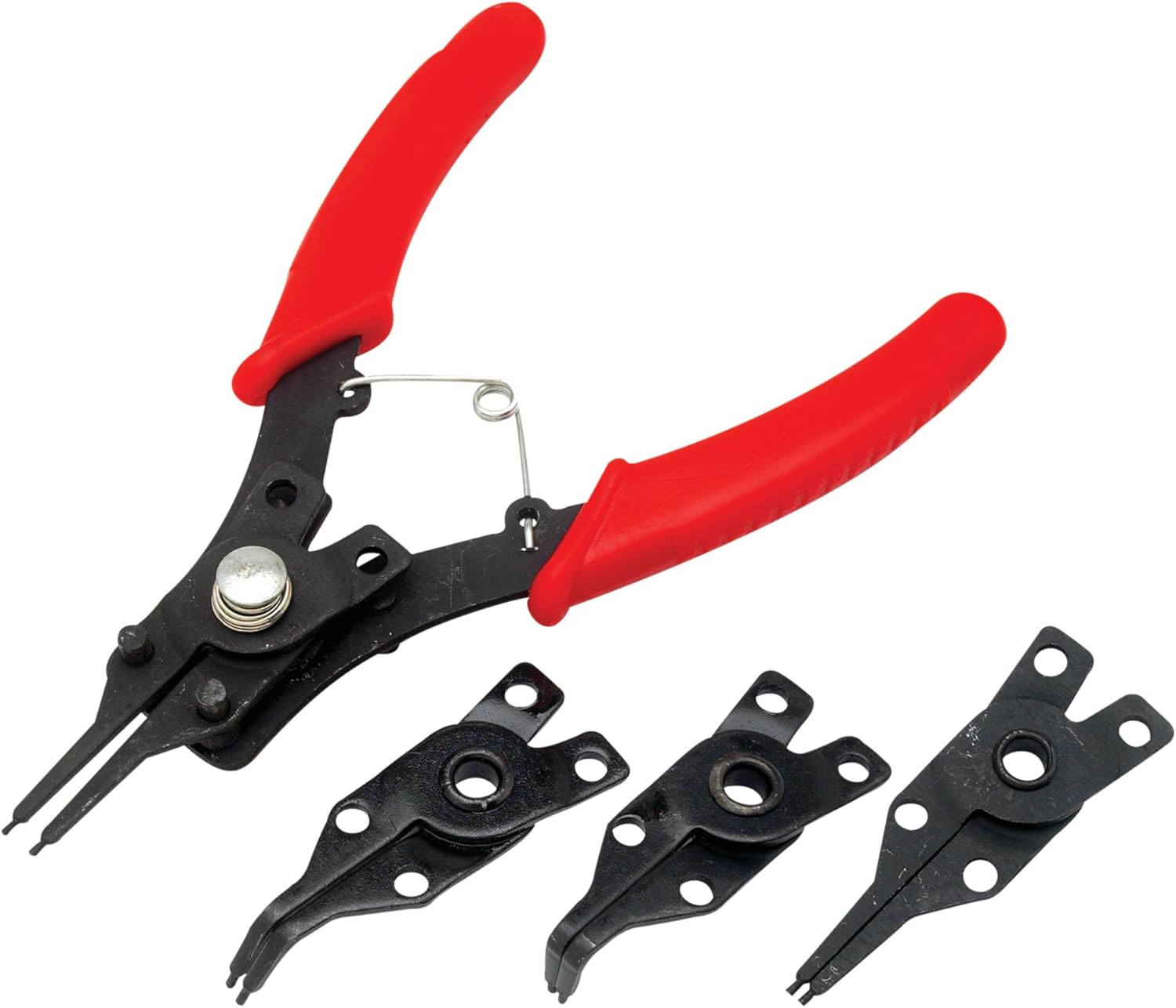 Interchangeable Head Snap Ring Pliers with Straight Angled Heads