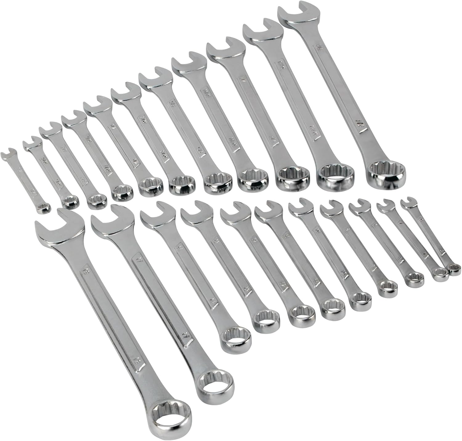 Wrenches Set (Metric and Standard Sizes) With Organizer Rack